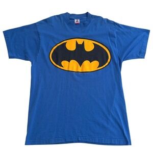 Vintage 1994 Batman TShirt XL Fruit of the Loom Blue Single Stitch DC Comics USA